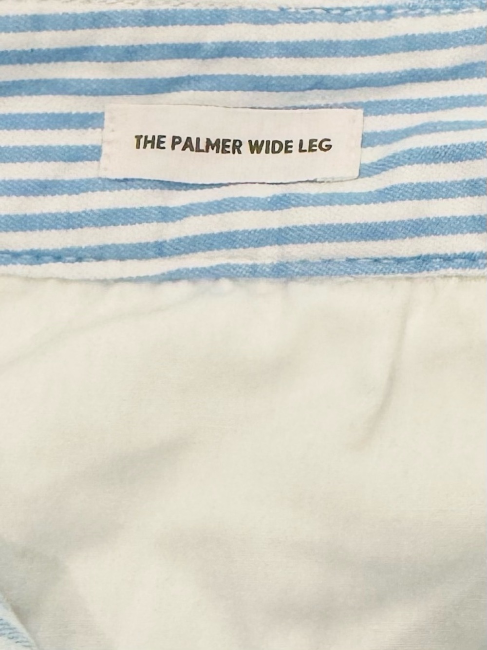 LOFT Size 8P Blue/White Stripe Palmer Wide Leg Crop Pants Cotton-Spandex - Picture 8 of 9